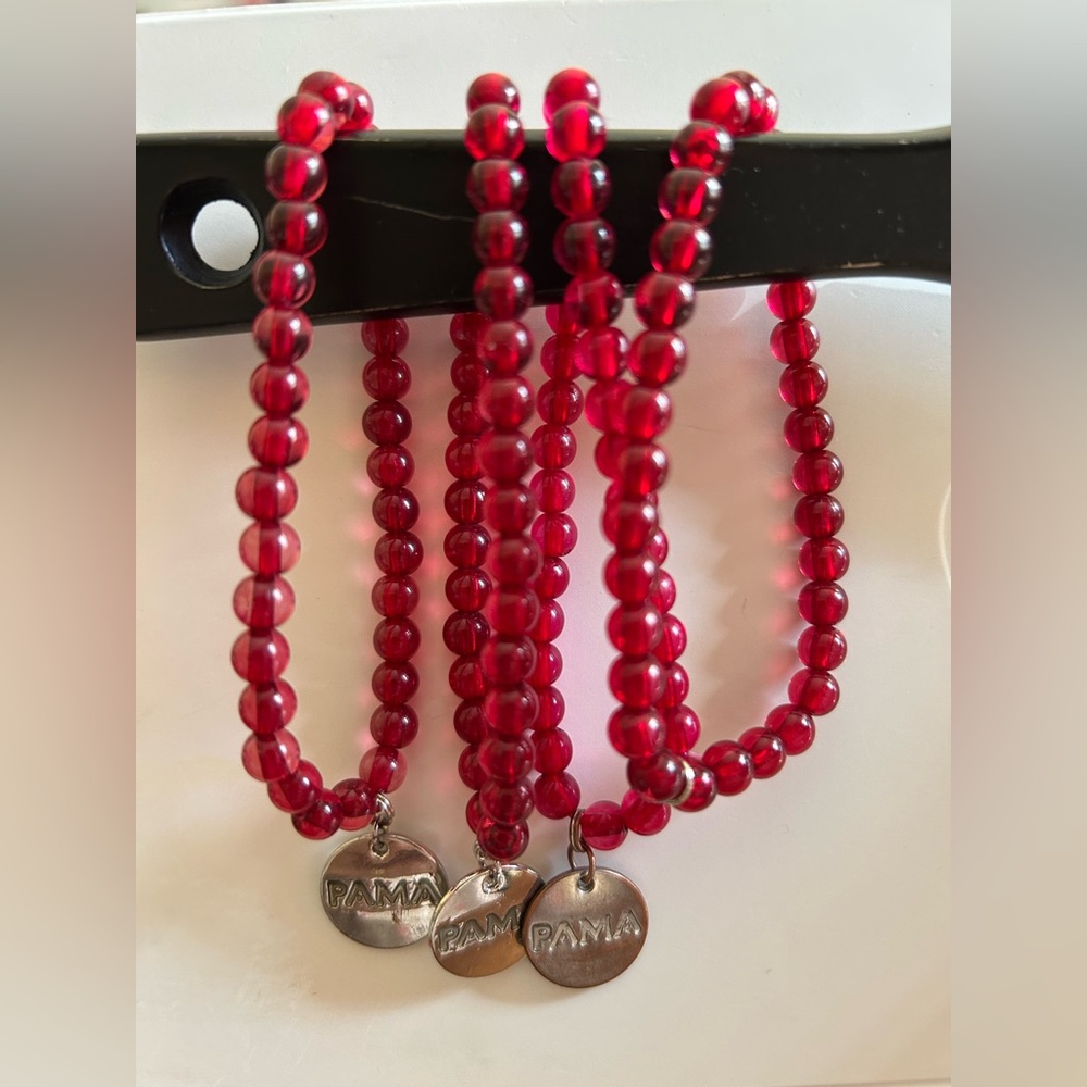PAMA‎ Pomegranate Liqueur Red Promotional Bracelet  Charm is Silver logo